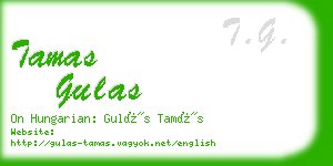 tamas gulas business card